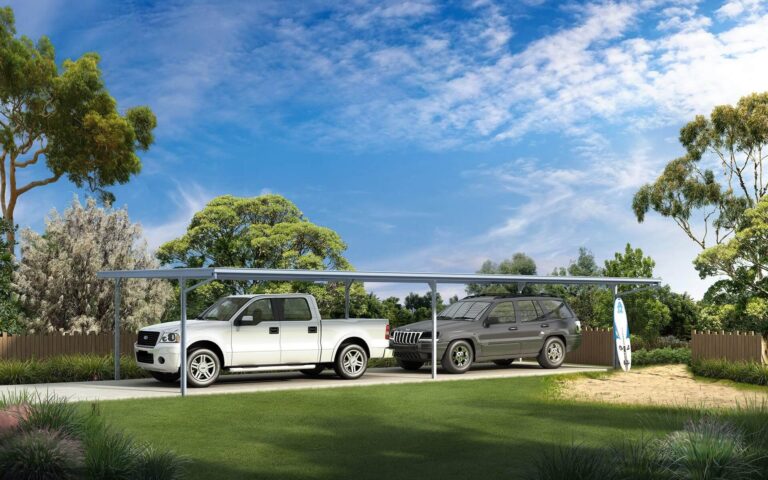 cantilevered skillion carport render