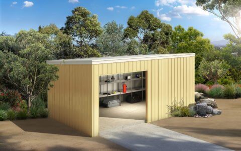 skillion storage shed render