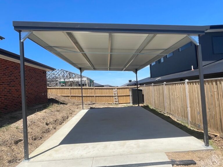 Skillion Carport Smythes Creek 5 x 9 x 3.6 Surfmist